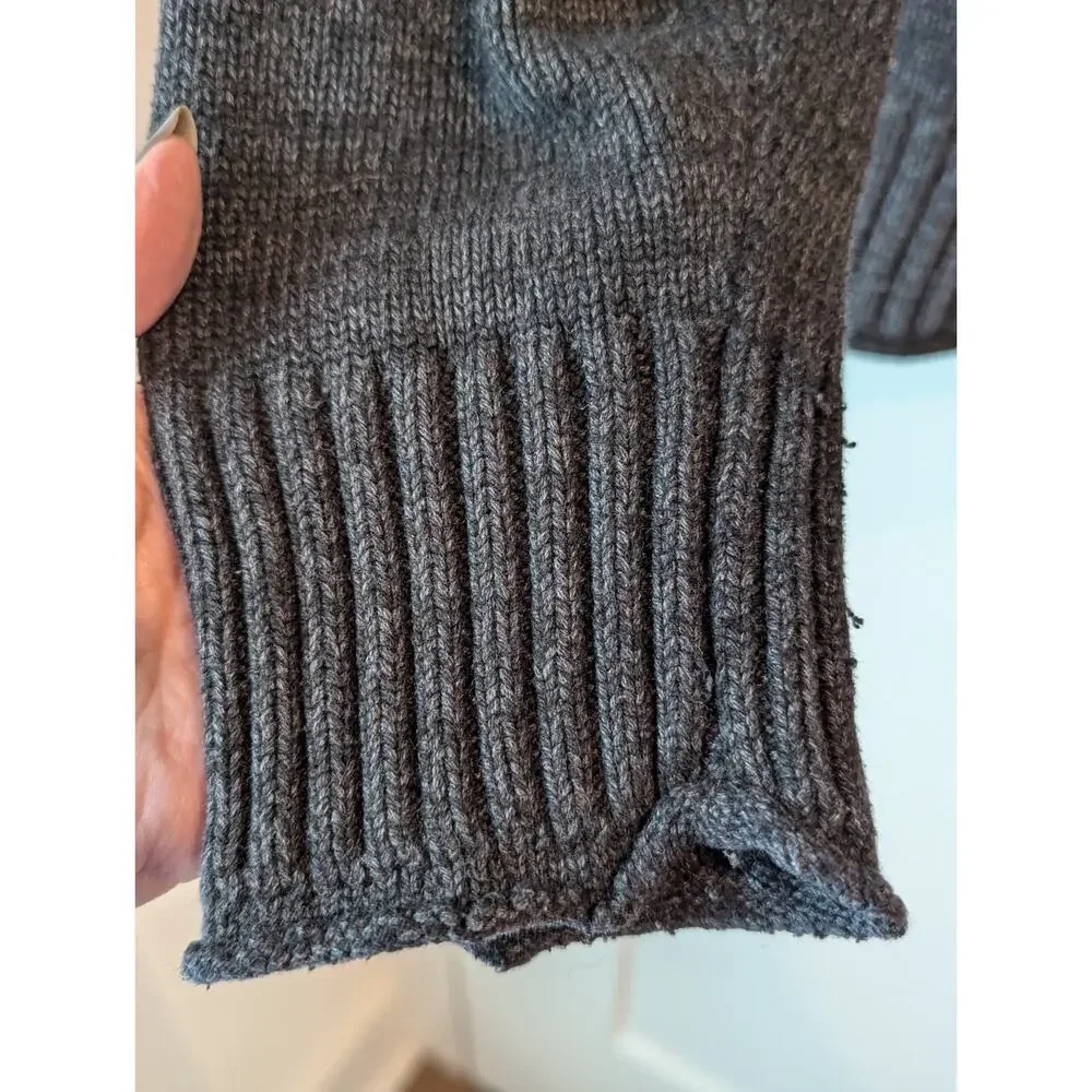 Gap Mens Large Sweater Zip Cardigan Charcoal Gray Cotton Blend W/Silk